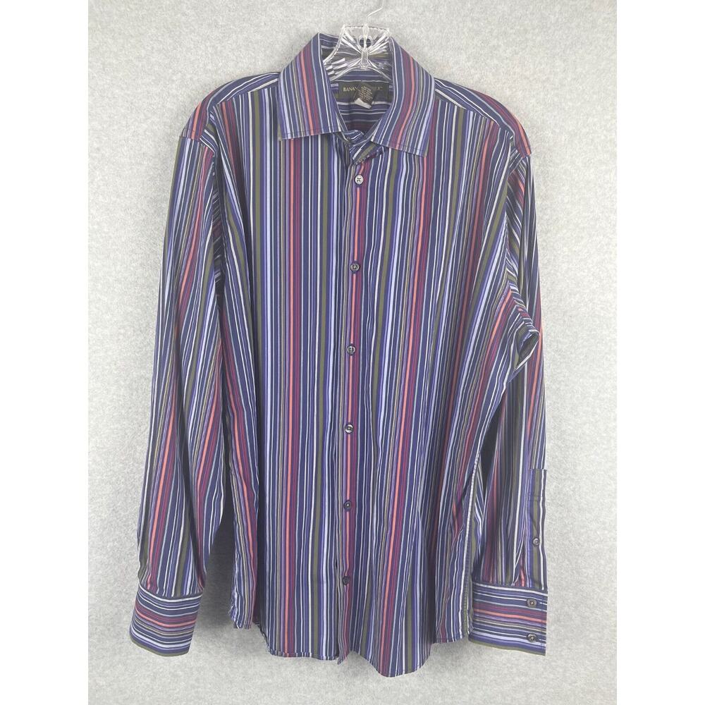Banana Republic Shirt Men's Size Large Blue Striped